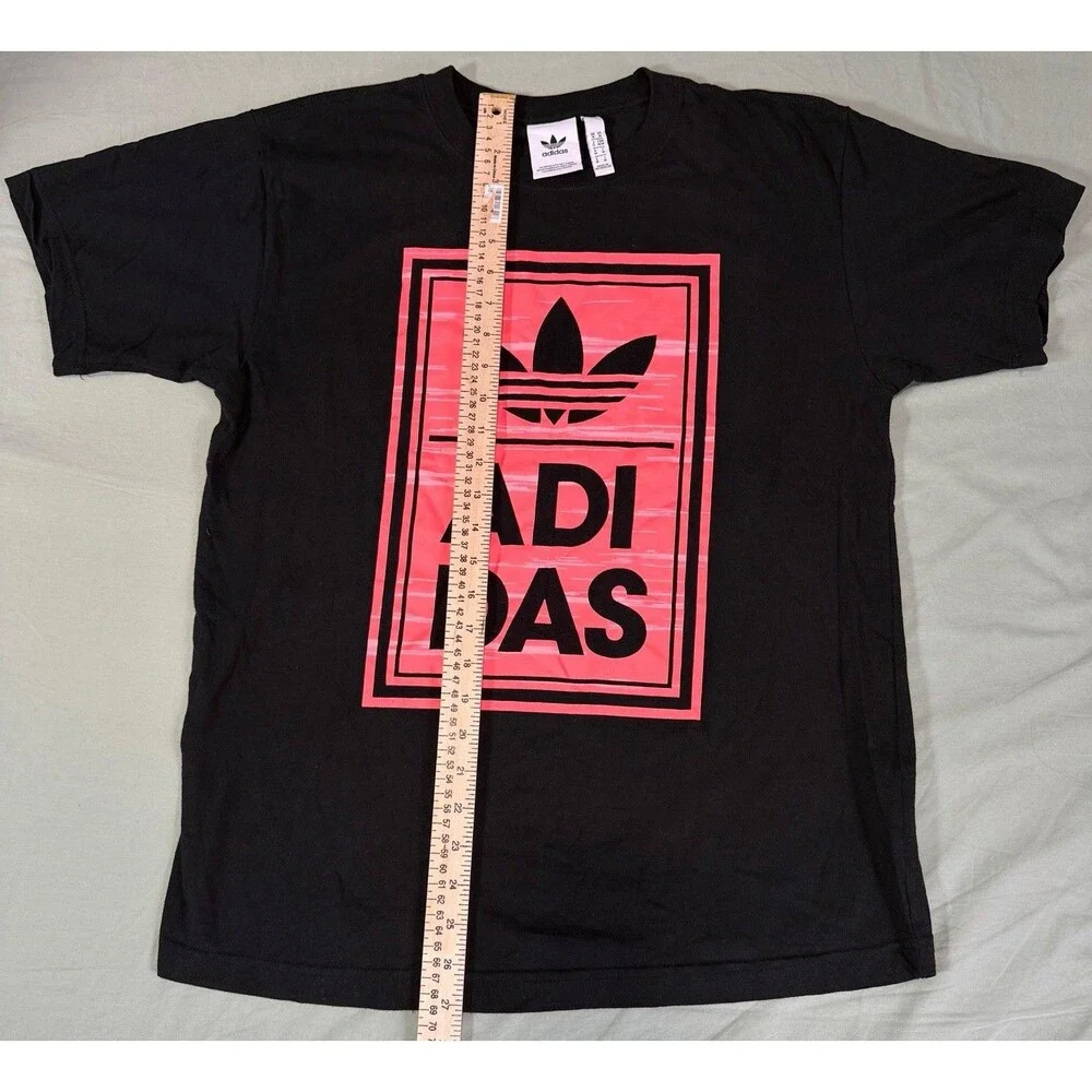 Adidas Originals Graphic Logo T-Shirt Men’s Medium Black Red Trefoil.